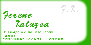 ferenc kaluzsa business card